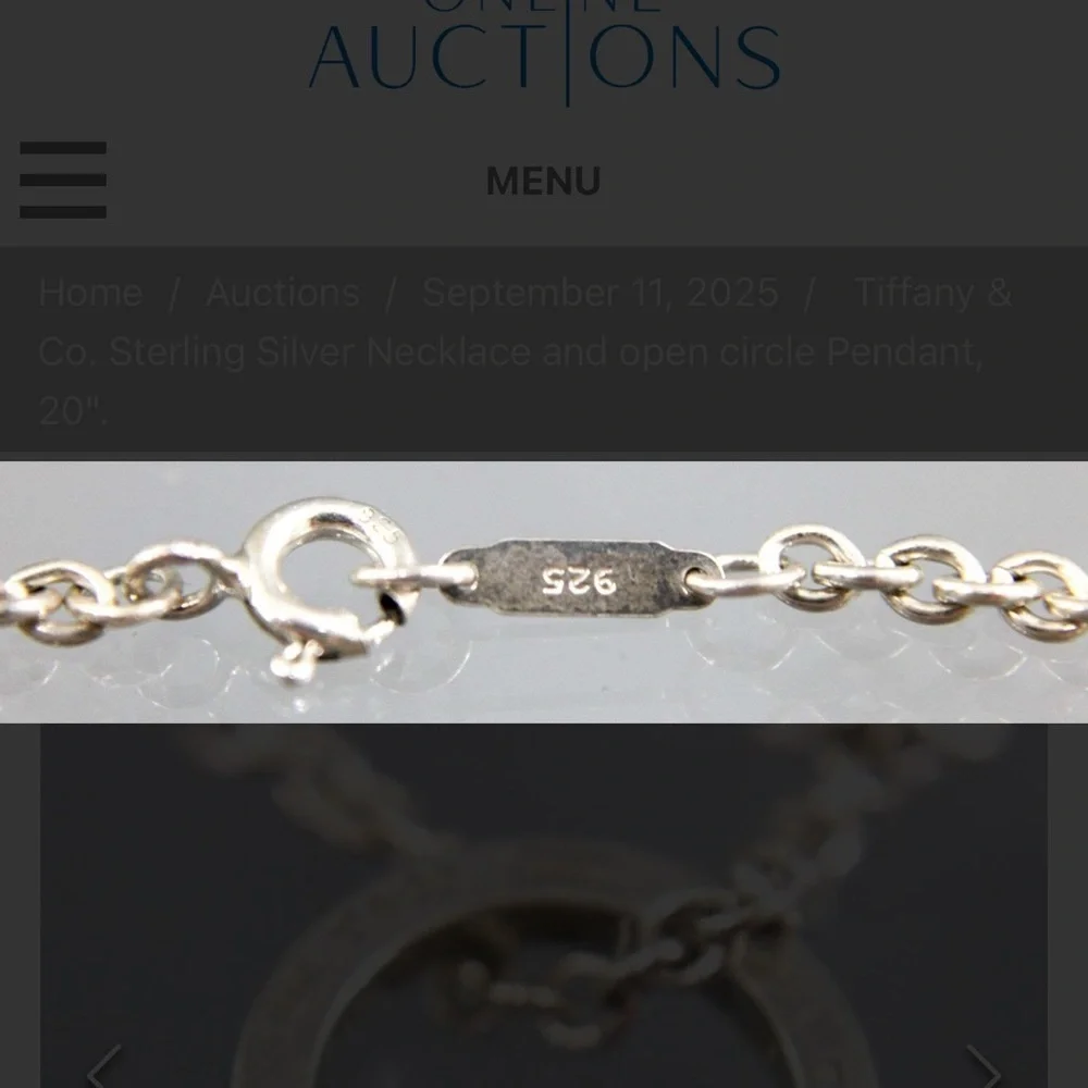 Tiffany & Co. Silver Circle Pendant Necklace